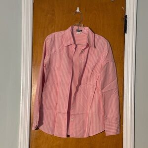 J. Crew Pink and White Striped Shirt